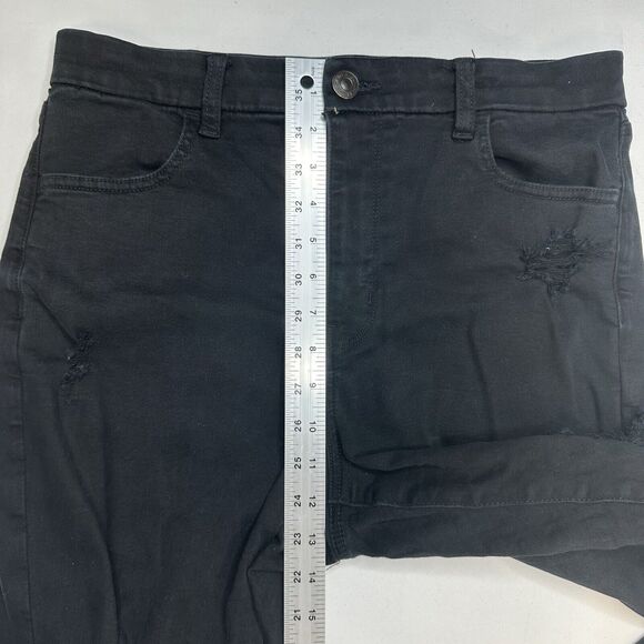 American Eagle Jeans 12 Long Curvy Hi Rise Jegging Next Level Black Distressed - Picture 8 of 12